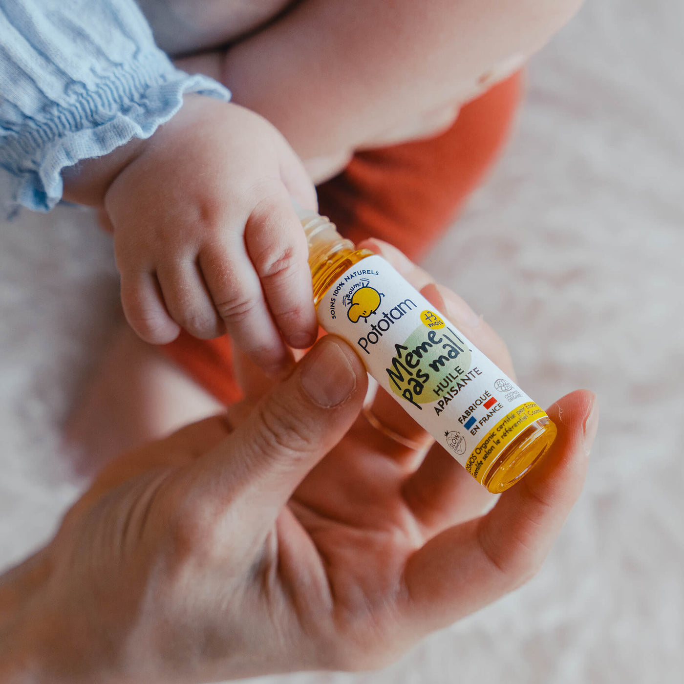 Application roll-on Pototam avec bébé